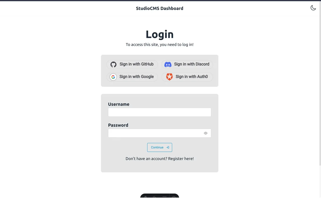 Login Page Light